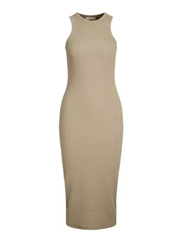 JACK & JONES Damen Kleid JXFOREST STR SL Rib Dress JRS SN - Incense