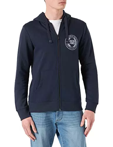 JACK & JONES Herren Fleece-Kapuzenjacke mit Reißverschluss