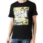 JACK & JONES Herren T-Shirt JJPETE Shape Tee - Schwarz