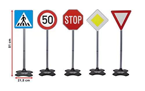 JAMARA Traffic-Set-Grand mit 5 verschiedenen Verkehrsschildern - Robuster Kunststoff.
