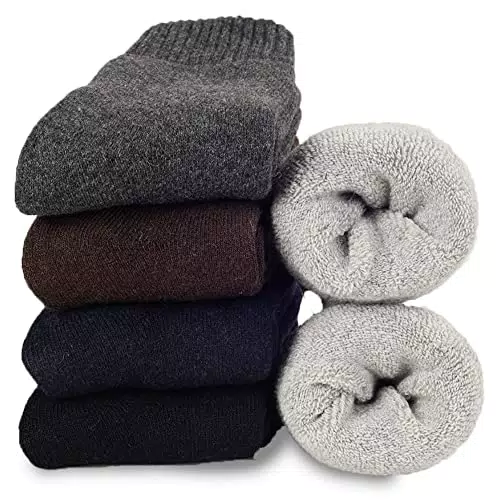 Thermo-Socken für Herren mit Dicker Frotteesohle - Atmungsaktiv, Anti-Schweiß - Größe 39-45