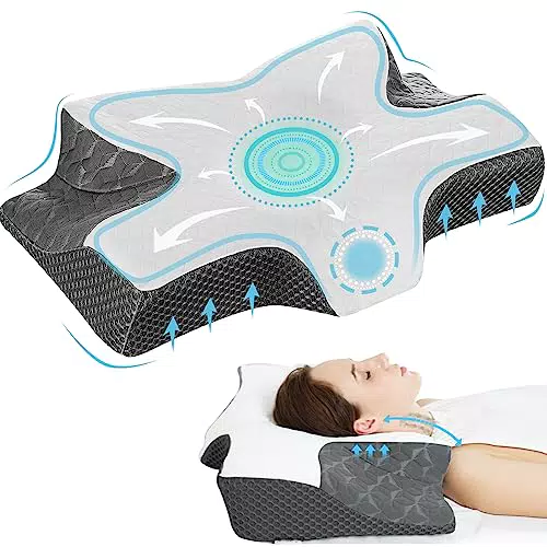 Orthopädisches Memory Foam Kopfkissen - Ergonomisches Schlafkissen für Seitenschläfer