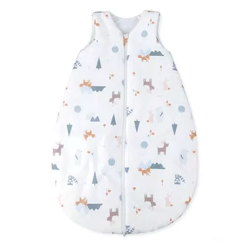 Julius Zöllner Baby Sommerschlafsack aus Jersey Baumwolle, Größe 56, OEKO-TEX zertifiziert - Little Fox