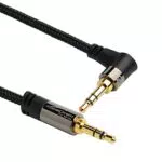 KabelDirekt Audio Stereo Klinkenkabel 0,5m 3,5mm auf 3,5mm Nylon 90 Grad Winkelstecker - PRO Series