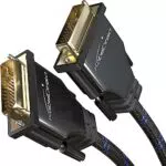 KabelDirekt Dual Link DVI Kabel mit Ferritkern, Braiding und Vollmetall-Stecker 10 m