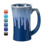 Tazza da caffè in porcellana con manico - Ideale per tè e cappuccino - Regalo divertente - Grigio-blu