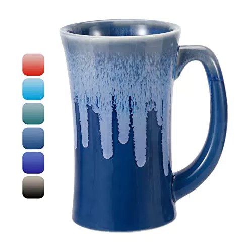 Tazza da caffè in porcellana con manico - Ideale per tè e cappuccino - Regalo divertente - Grigio-blu
