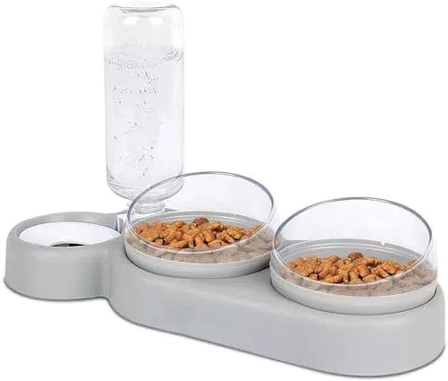 Futternapf-Set für Katzen und Hunde mit Neigungsfunktion und Wasserflasche