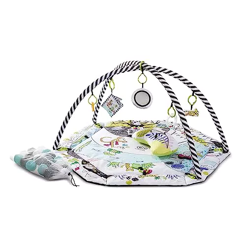 Kinderkraft Spieldecke SMARTPLAY mit Spielbogen und Spielzeugen, Krabbeldecke für Babys und Kleinkinder bis 2 Jahre