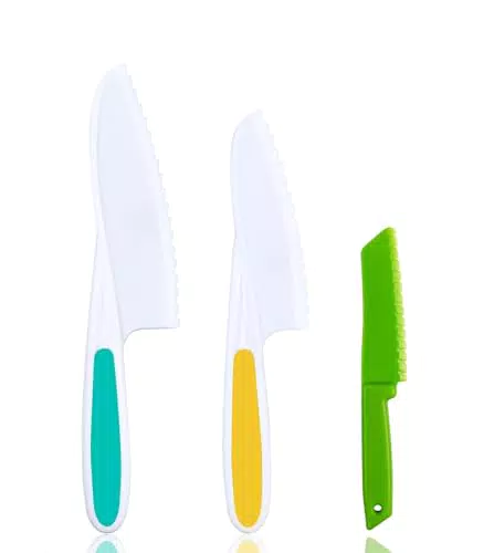 Kinder Kochmesser-Set für sicheres Schneiden von Obst und Gemüse - Das ideale Geschenk für Kinder ab 2 Jahren.