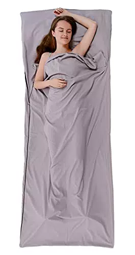 Kjell SPORTS® 2in1 Microfaser Hüttenschlafsack und XXL Reisedecke - Ultraleicht und kompakt - Ideal für Hostels, Hütten und Camping