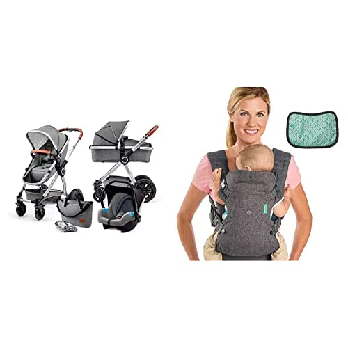 Kinderkraft Kinderwagen 3 in 1 VEO & Infantino Flip Advanced 4-in-1 Carrier - Ergonomisch und vielseitig umsetzbar.