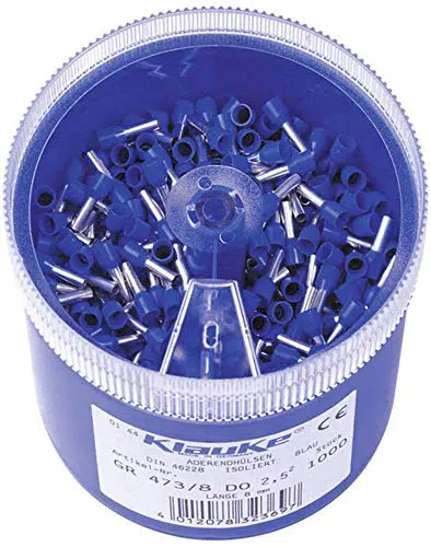 Klauke GR473/8DO Aderendhülsen-Sortiment 2.50mm² - Blau - Hochwertige Kabelschuhe