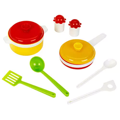 Theo's Bio Koch-Set aus Biokunststoff für Kinder | Buntes Küchen-Set | Spielzeug ab 2 Jahren