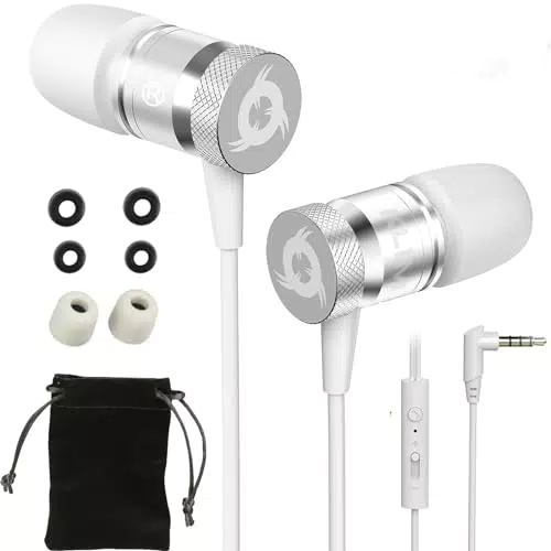 KLIM Fusion In-Ear Kopfhörer mit Mikrofon und Memory Foam - Weiß