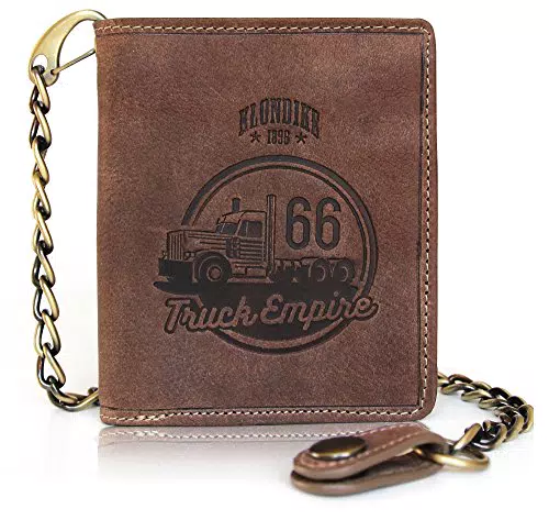 Portemonnaie aus echtem Leder mit Kette - Klondike 1896 Wayne Truck Herren.