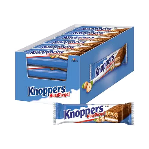 Knoppers NussRiegel 24 x 40g Schokoriegel mit Milch- und Nugatcreme