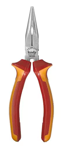 KWB VDE Flachrund-Zange 160 mm - Gerade Form, Schneidkanten gehärtet - VDE GS geprüft