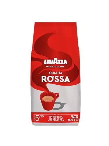 Lavazza Qualità Rossa Kaffeebohnen mit Schokolade und Trockenfrüchten Aroma, Intensität 5, 1 Kg