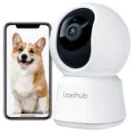 LAXIHUB Hundekamera mit App 2K HD Kamera Überwachung WLAN 2-Wege-Audio Nachtsicht Bewegungserkennung Alexa-kompatibel