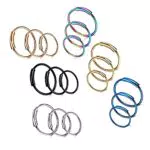 Edelstahl Nasenring für Tragus und Nase - Kontinuierlicher Hoop Piercing Ring (0,8 mm)