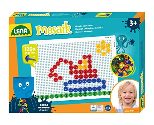 Steckspiel Set für Kinder: Mosaikstecker Transparent Ø 15 mm