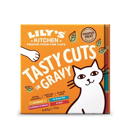 Lily’s Kitchen Nass Katzenfutter Tasty Cuts - Leckere Stücke in Soße mit Fleisch und Fisch