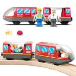 Elektrische Holzeisenbahn Lokomotive - Kompatibel mit Thomas, Brio, Chuggington - Spielzeug für Kinder