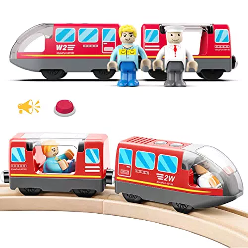 Elektrische Holzeisenbahn Lokomotive - Kompatibel mit Thomas, Brio, Chuggington - Spielzeug für Kinder