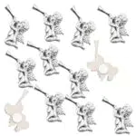 Engel Mini Weihnachtsdeko zum Basteln und Tischdeko - Selbstklebende silberfarbene Engel 2,5 cm
