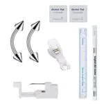 Edelstahl Piercing Pistolen Set für Körper (Ohr, Bauchnabel, Zunge, Augenbraue, Lippe, Nase) - Nadeln Kit