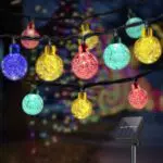LQWELL® Solar Lichterkette für Innen und Außen - 8 Modi, 40 LED, Kristall Kugeln - IP65 Wasserdicht