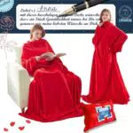 Lucadeau Kuscheldecke mit Ärmeln für Frauen - Ideales Geschenk zum Muttertag und Geburtstag