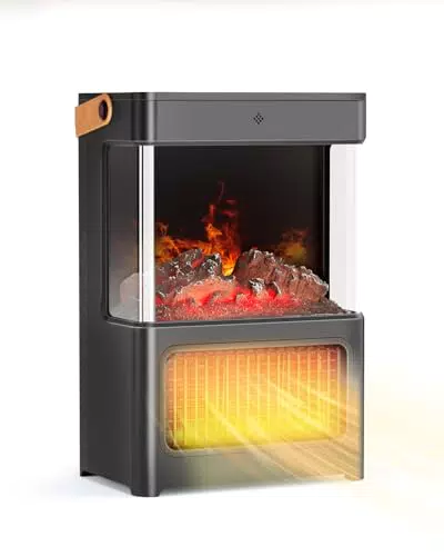 Elektrokamin Heizlüfter mit Flammeneffekt und Fernbedienung