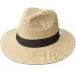 Panama Hut aus Stroh für Herren und Damen - Sommer Fedora mit UV-Schutz