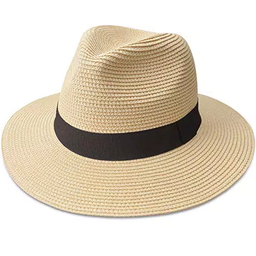 Panama Hut aus Stroh für Herren und Damen - Sommer Fedora mit UV-Schutz