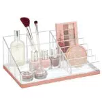 mDesign Kosmetik Organizer mit 10 Fächern - Transparenter Schminkaufbewahrung für Nagellack und Puder