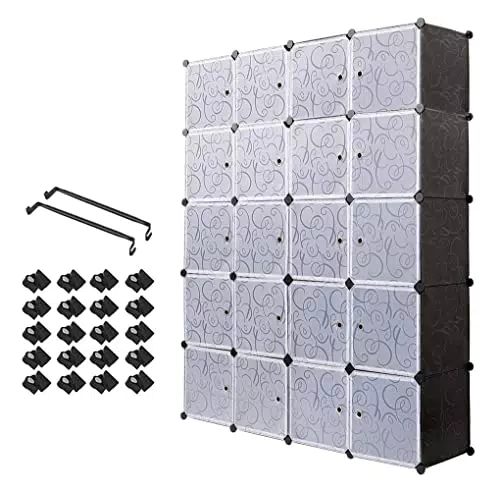 Meerveil Modulares Kleiderschrank-System mit Stange - Platzsparend und Tragbar