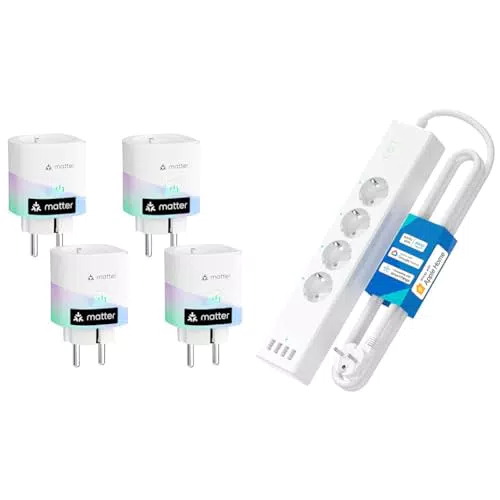 Meross Matter Smart Steckdose mit Stromverbrauch, WLAN Steckdose mit Stromzähler für Balkonkraftwerk