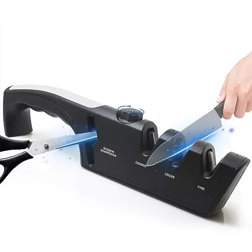 Professioneller Messerschärfer 4-in-1 mit Scherenschleifer - Multifunktions Messerschleifer