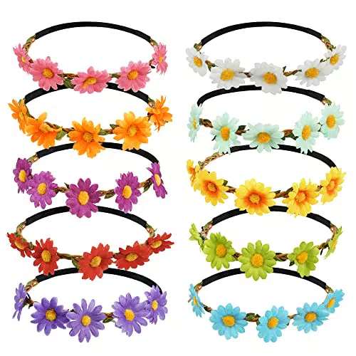 Blumengirlande Stirnband für Frauen und Mädchen - Floral Haarband für Hochzeit und Festival
