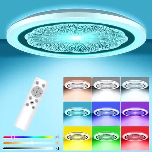 LED Deckenleuchte Dimmbar mit Fernbedienung für Schlafzimmer und Wohnzimmer