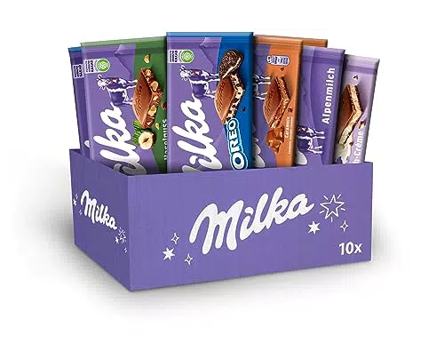 Milka Geschenkbox mit 10 Schokoladentafeln in 5 verschiedenen Sorten