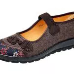 Missfiona Damen Mary Jane Schuhe aus Peking Stoff - Flache Tanzschuhe