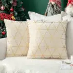 MIULEE Weihnachtskissen Samt Kissenbezug Moderne Zierkissenbezug mit Verstecktem Reißverschluss 50x50 cm