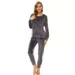 LMnemo Damen Fleece Schlafanzug - Weicher Pyjama für Damen