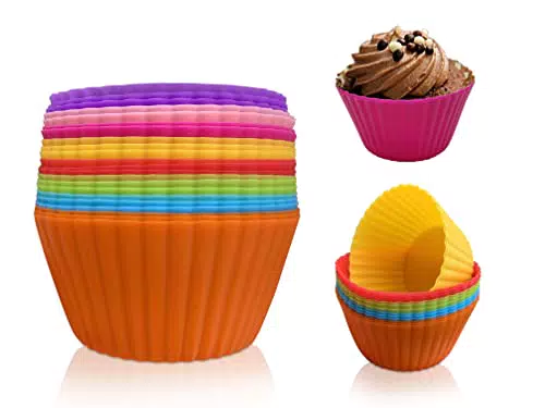 Silikon Muffinform für Cupcakes und Kuchen - Hitzebeständige Backform, Spülmaschinengeeignet