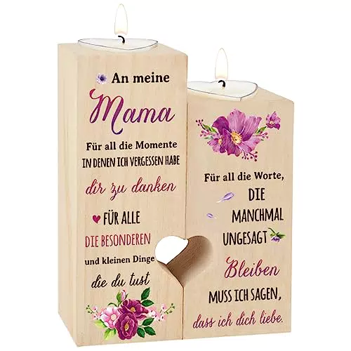 Geschenke für Mama - Personalisiertes Geburtstagsgeschenk - Kerzenständer