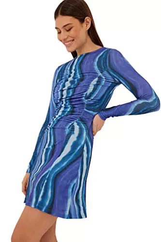 NA-KD Damen Minikleid mit Rüschendetails - Lässiges Kleid