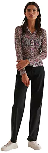 NA-KD Damen Mesh Cardigan mit Blumendruck